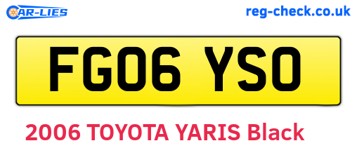 FG06YSO are the vehicle registration plates.