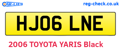 HJ06LNE are the vehicle registration plates.