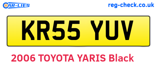 KR55YUV are the vehicle registration plates.