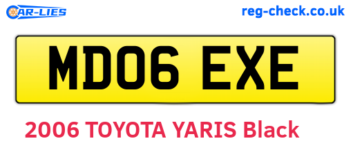 MD06EXE are the vehicle registration plates.