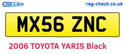 MX56ZNC are the vehicle registration plates.