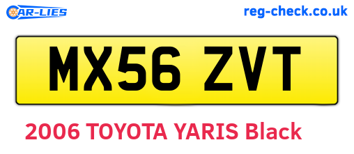 MX56ZVT are the vehicle registration plates.