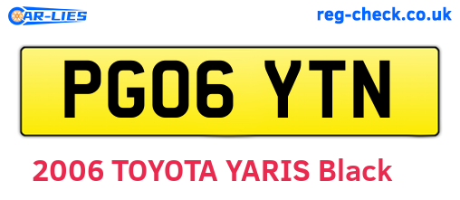 PG06YTN are the vehicle registration plates.
