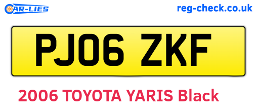 PJ06ZKF are the vehicle registration plates.