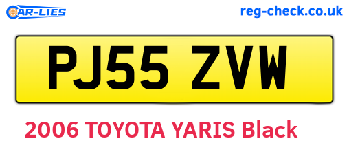 PJ55ZVW are the vehicle registration plates.