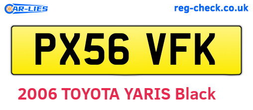 PX56VFK are the vehicle registration plates.