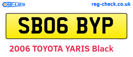 SB06BYP are the vehicle registration plates.
