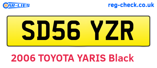 SD56YZR are the vehicle registration plates.