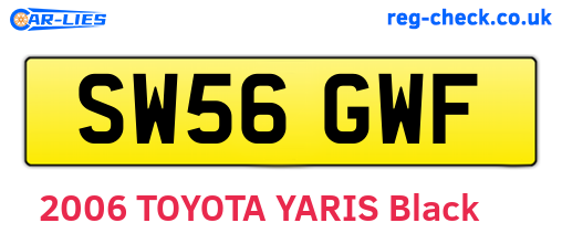 SW56GWF are the vehicle registration plates.