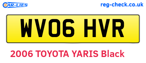 WV06HVR are the vehicle registration plates.