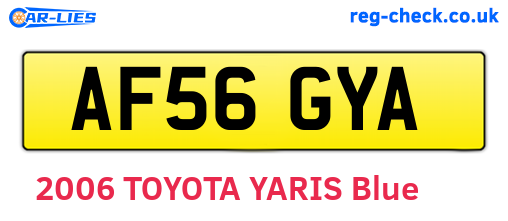 AF56GYA are the vehicle registration plates.