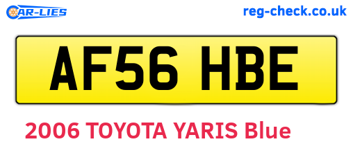 AF56HBE are the vehicle registration plates.