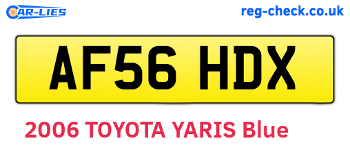 AF56HDX are the vehicle registration plates.
