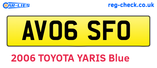 AV06SFO are the vehicle registration plates.
