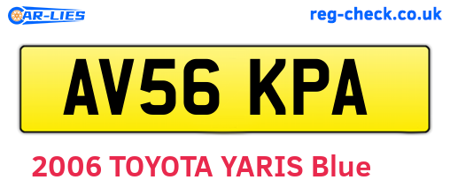 AV56KPA are the vehicle registration plates.