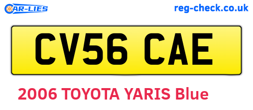 CV56CAE are the vehicle registration plates.