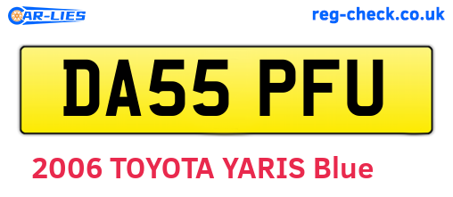 DA55PFU are the vehicle registration plates.