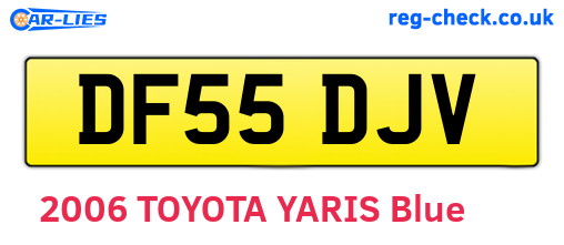 DF55DJV are the vehicle registration plates.