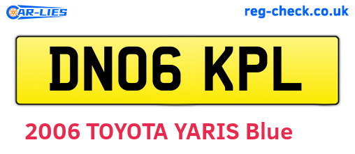 DN06KPL are the vehicle registration plates.
