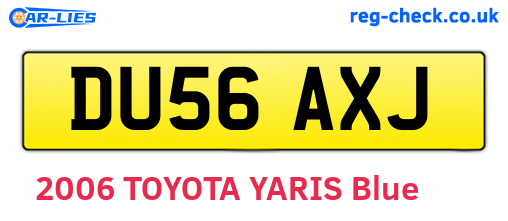 DU56AXJ are the vehicle registration plates.