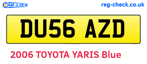 DU56AZD are the vehicle registration plates.
