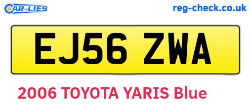 EJ56ZWA are the vehicle registration plates.