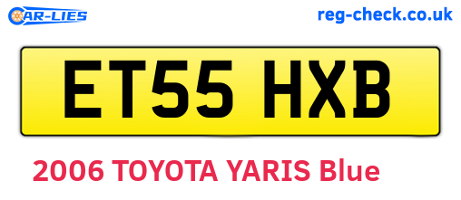 ET55HXB are the vehicle registration plates.