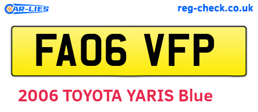FA06VFP are the vehicle registration plates.
