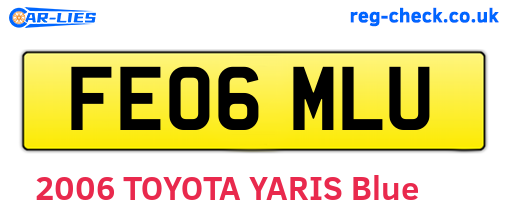 FE06MLU are the vehicle registration plates.