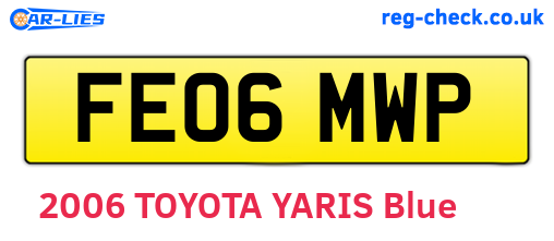 FE06MWP are the vehicle registration plates.