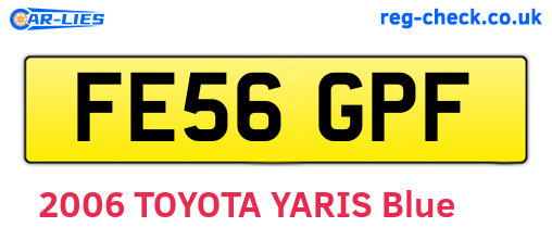 FE56GPF are the vehicle registration plates.