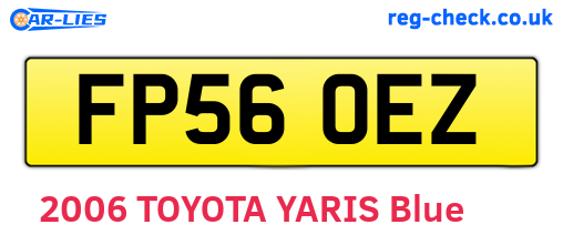 FP56OEZ are the vehicle registration plates.