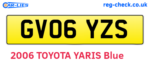 GV06YZS are the vehicle registration plates.