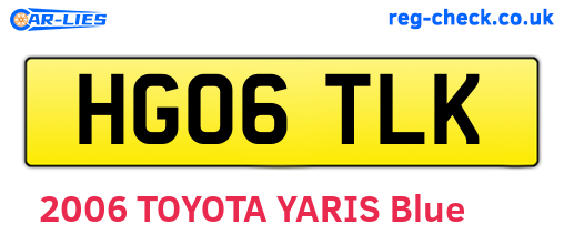 HG06TLK are the vehicle registration plates.