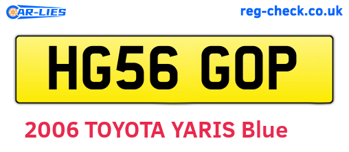 HG56GOP are the vehicle registration plates.
