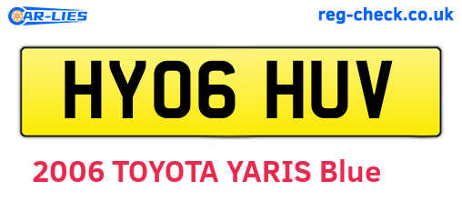 HY06HUV are the vehicle registration plates.