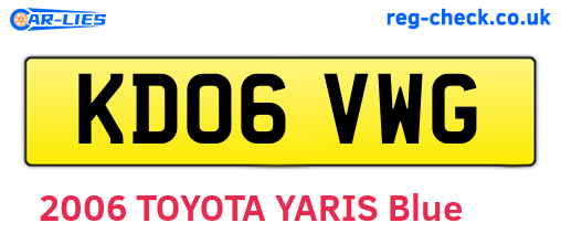 KD06VWG are the vehicle registration plates.