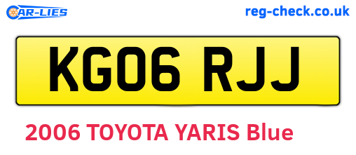 KG06RJJ are the vehicle registration plates.