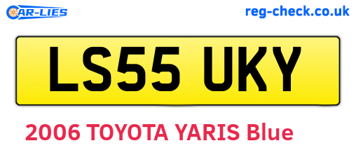 LS55UKY are the vehicle registration plates.