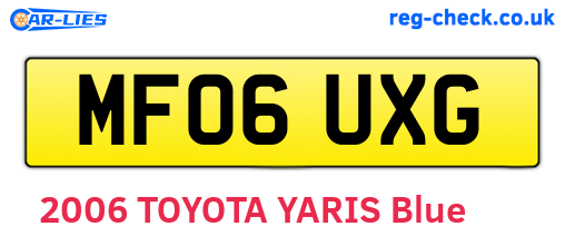 MF06UXG are the vehicle registration plates.