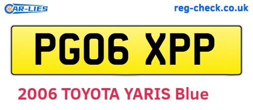 PG06XPP are the vehicle registration plates.