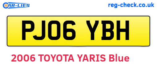 PJ06YBH are the vehicle registration plates.