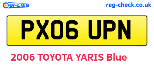 PX06UPN are the vehicle registration plates.
