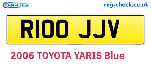 R100JJV are the vehicle registration plates.
