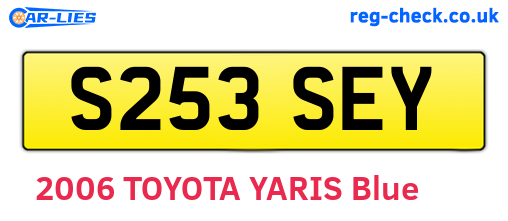 S253SEY are the vehicle registration plates.