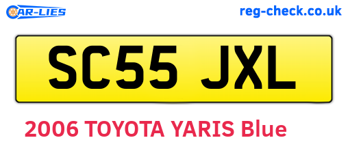 SC55JXL are the vehicle registration plates.