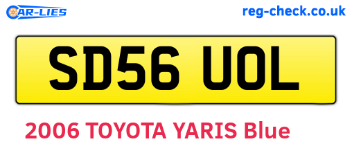 SD56UOL are the vehicle registration plates.