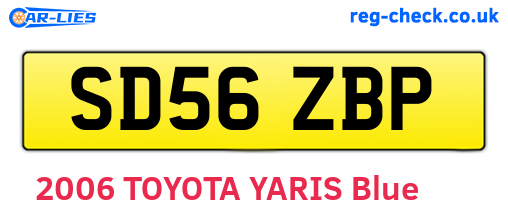 SD56ZBP are the vehicle registration plates.