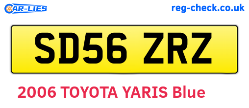 SD56ZRZ are the vehicle registration plates.