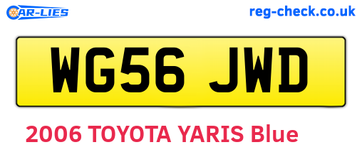 WG56JWD are the vehicle registration plates.